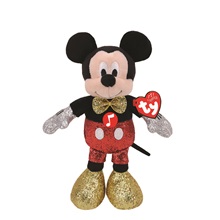 Beanie Babies plüss figura MICKEY ÉS MINNIE, 25 cm - csillogós Mickey hanggal (1)