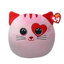 Ty Squishy Beanies párna alakú plüss figura FLIRT, 22 cm - rózsaszín macska (1)