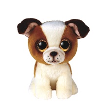 BOOS plüss figura HUGO, 15 cm - barna/fehér kutya (3)