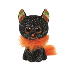 BOOS plüss figura MORTICIA, 15 cm - fekete/narancssárga macska (3)