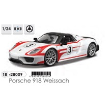 Bburago 1:24 Porsche 918 Weissach autómodell