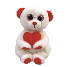 Ty Beanie Bellies plüss figura DESI, 15 cm - fehér medve szívvel (3)