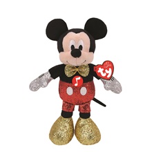 Beanie Babies plüss figura MICKEY ÉS MINNIE, 20 cm - csillogós Mickey hanggal (1)