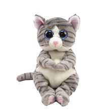 Beanie Babies plüss figura MITZI, 15 cm - szürke cirmos macska (3)