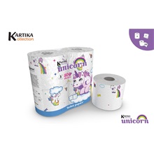 Kartika Unikornis toalettpapír 4 tekercs, 3 rétegű, 200 lap/tekercs
