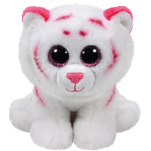 Beanie Babies plüss figura TABOR, 15 cm - rózsaszín-fehér tigris (3)