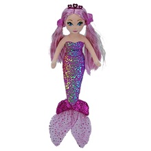 Ty Mermaids plüss figura LORELEI, 27 cm - fényes lila sellő (1)