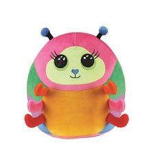 Ty Squishy Beanies párna alakú plüss figura NESSA, 22 cm - színes hernyó (1)