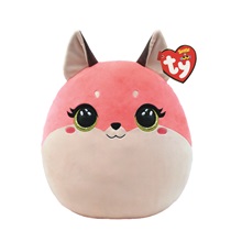 Ty Squishy Beanies párna alakú plüss figura ROXIE, 22 cm - rózsaszín róka (1)