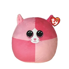 Ty Squish-a-Boos párna alakú plüss figura SCARLETT, 22 cm - rózsaszín macska (1)