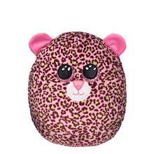 Ty Squishy Beanies párna alakú plüss figura LAINEY, 30 cm - rózsaszín leopárd (1)