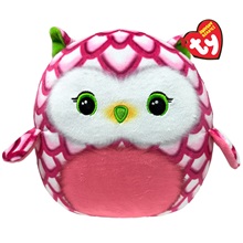 Ty Squishy Beanies párna alakú plüss figura TOOTIE, 22 cm - rózsaszín bagoly (1)